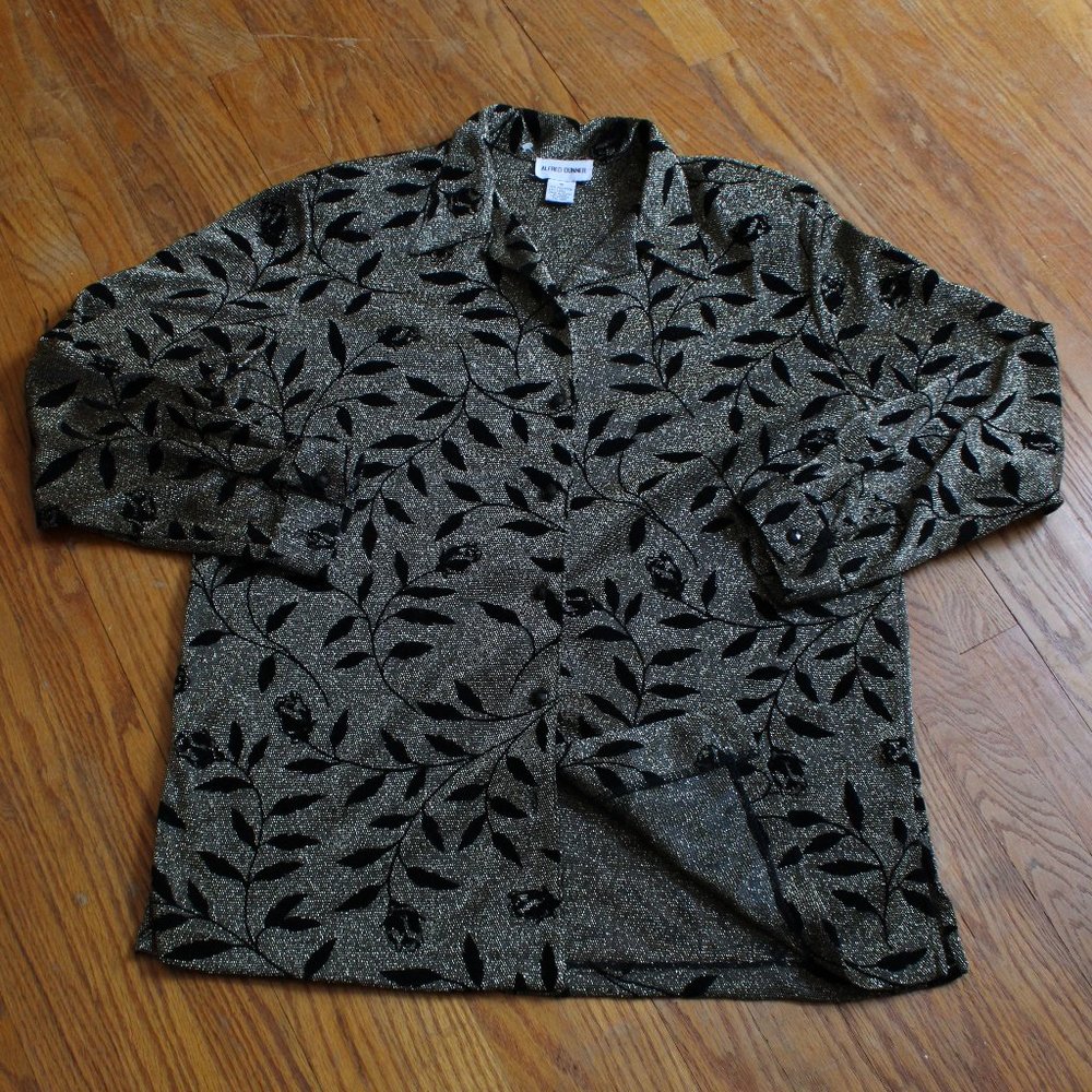 Vintage Alfred Dunner Metallic Button Down Shirt